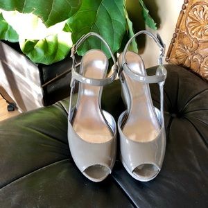 Calvin Klein grey taupe wedges size 9